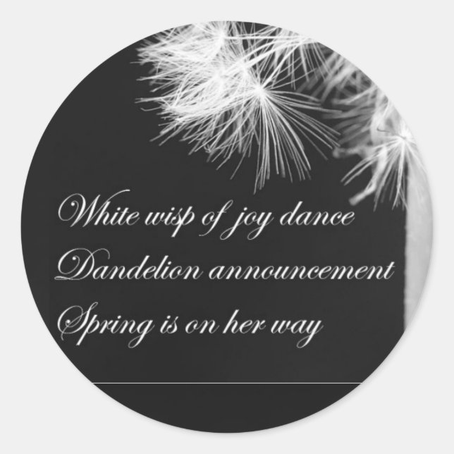 Dandelion Haiku Sticker (Front)