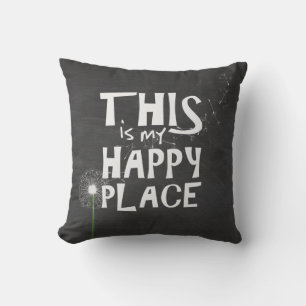 Dandelion Happiness on chalkboard Cushion