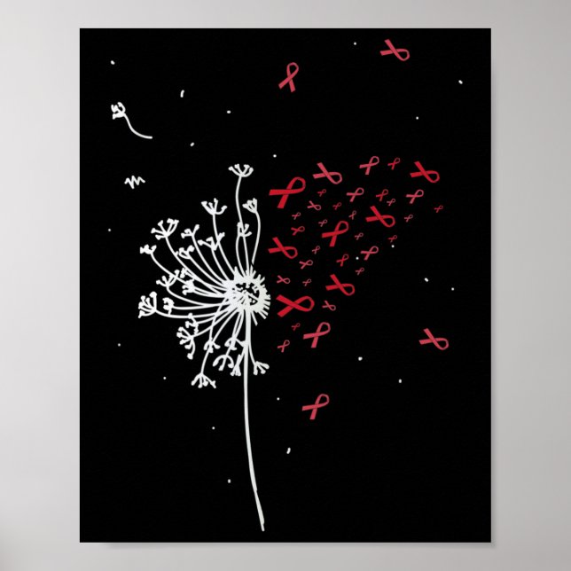 Dandelion HIV Aids Brain Aneurysm Stroke Cool Awar Poster (Front)
