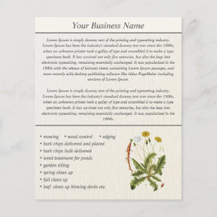 Dandelion Illustration Landscaping Business Flyer
