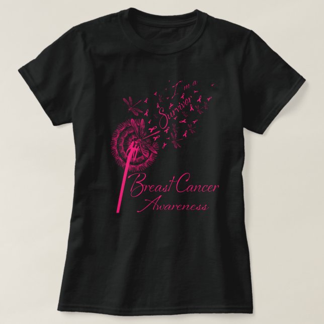 Dandelion I'm A Survivor Breast Cancer Awareness F T-Shirt (Design Front)