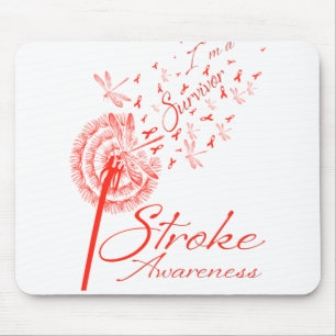 Dandelion I'm A Survivor Stroke Awareness Flower Mouse Pad