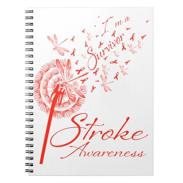 Dandelion I'm A Survivor Stroke Awareness Flower Notebook (Front)