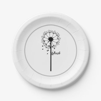 Dandelion in the Garden Wind Paper Plate