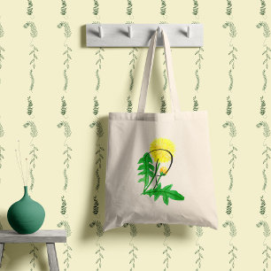 Dandelion in watercolour with your initial. tote bag