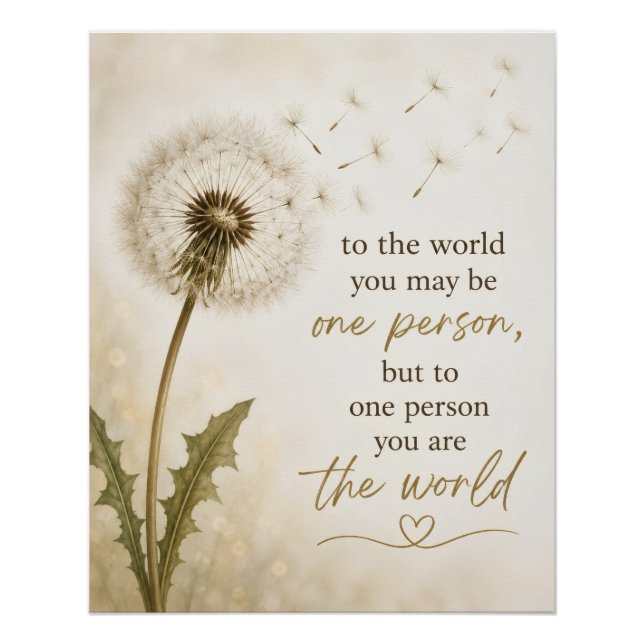 Dandelion Inspiration Quote Wall Art (Front)