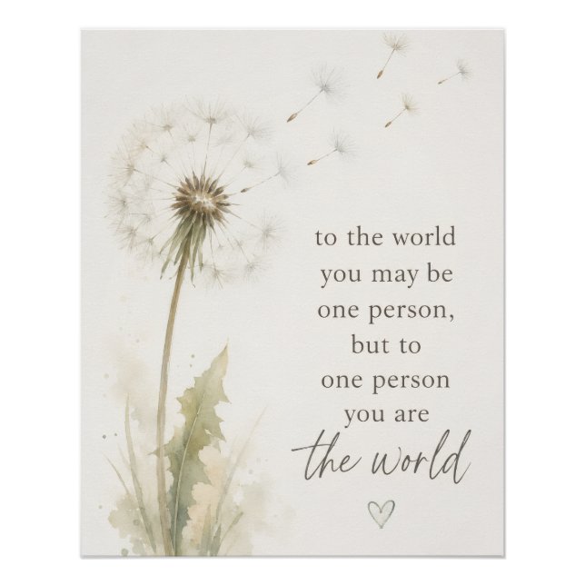 Dandelion Inspiration Quote Wall Art (Front)