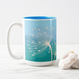 Dandelion Inspirational Quote "Be Delighted Today" Two-Tone Coffee Mug