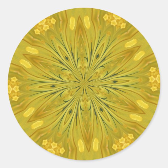 Dandelion Kaleidoscope Classic Round Sticker (Front)