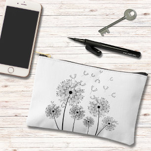 Dandelion Line Art Small Accessory Pouch