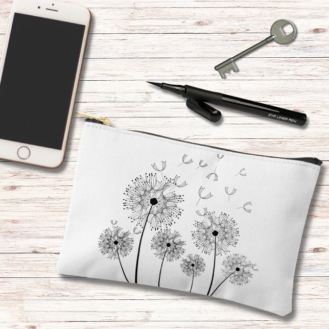 Dandelion Line Art Small Accessory Pouch (Creator Uploaded)