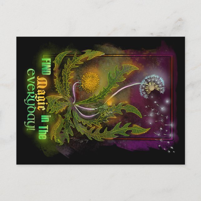 Dandelion Magic in Everyday! Holiday Postcard (Front)