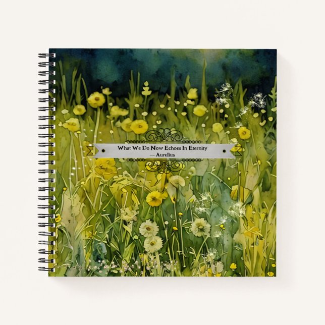 Dandelion Meadow Aurelius Eternity Quote Journal (Front)