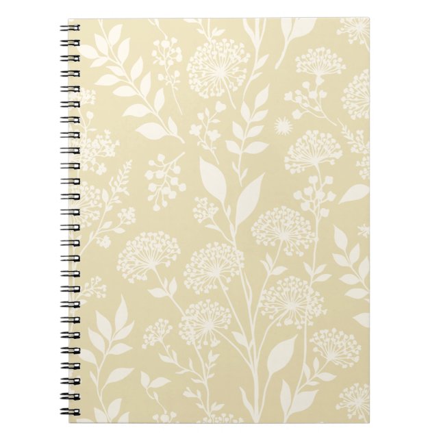 Dandelion Meadow Neutral - Golden Wheat Notebook (Front)