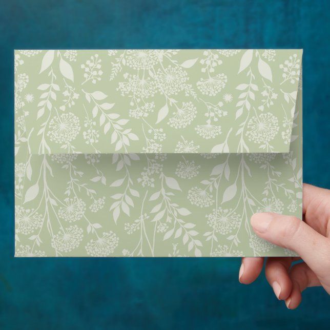 Dandelion Meadow Neutral - Soft Olive Envelope (Hand)