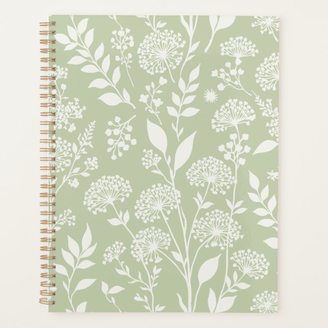 Dandelion Meadow Neutral - Soft Olive Planner (Front)
