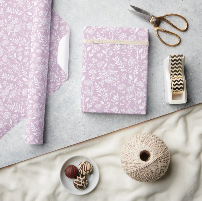 Dandelion Meadow Neutral - Warm Lilac Wrapping Paper (Crafts)