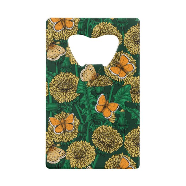 Dandelion meadow on dark green (Front)