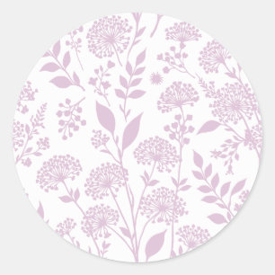 Dandelion Meadow Warm Lilac - Neutral Classic Round Sticker
