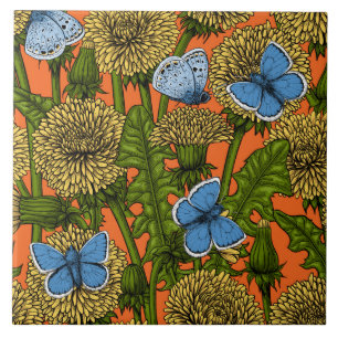 Dandelion medow ceramic tile
