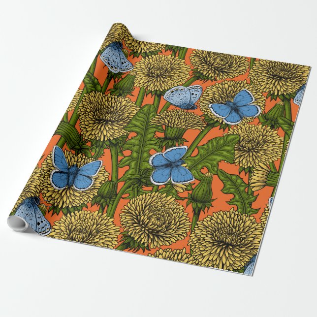 Dandelion medow wrapping paper (Unrolled)