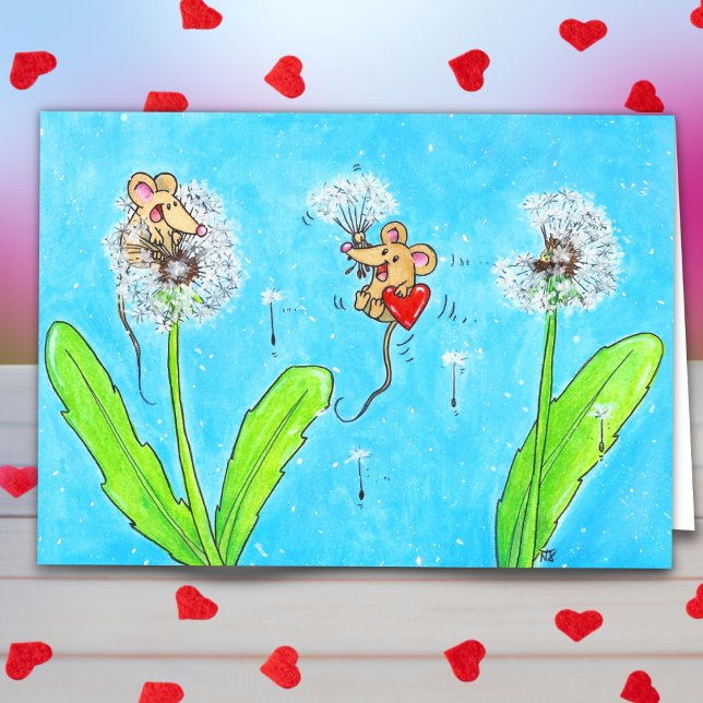 Dandelion Mice Greeting Card (Creator Uploaded)