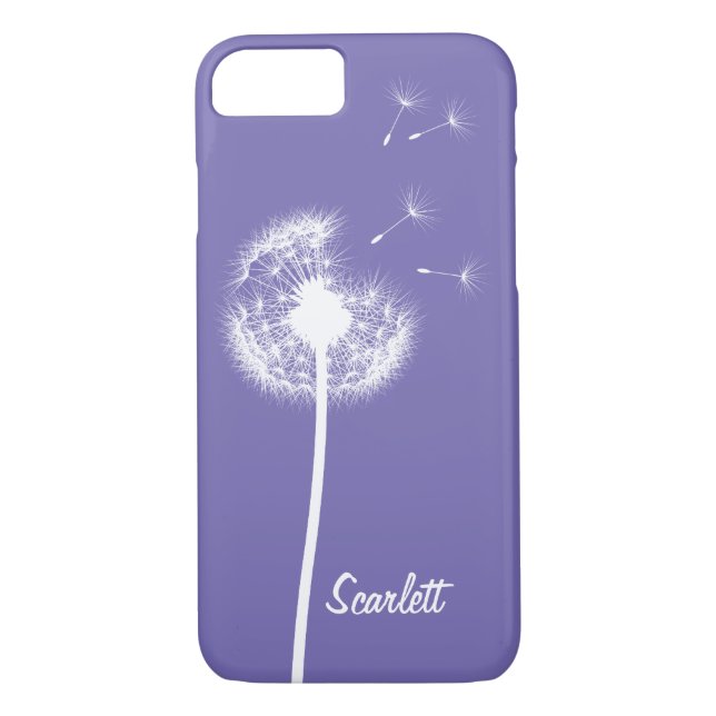 Dandelion Monogrammed Violet iPhone 7 Case (Back)