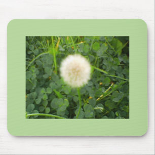 Dandelion Nestled in Green Clover Mouse Pad