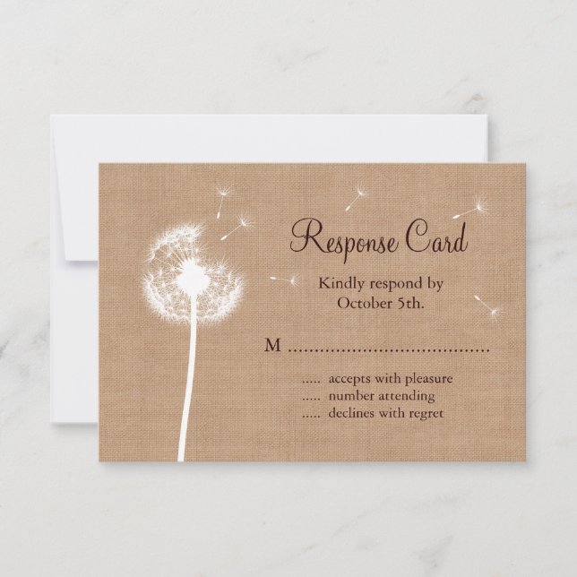Dandelion on Burlap RSVP (Front)