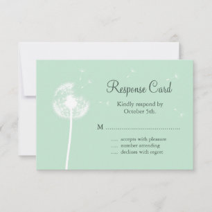 Dandelion on Mint RSVP Card