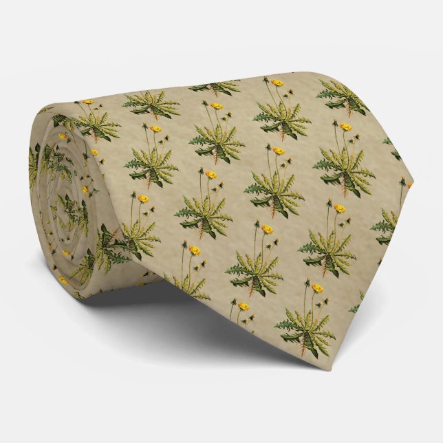 Dandelion On Old Paper Tie (Rolled)