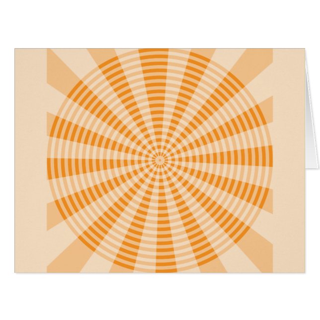 Dandelion, Orange Spiral, Boho Abstract Art (Front Horizontal)