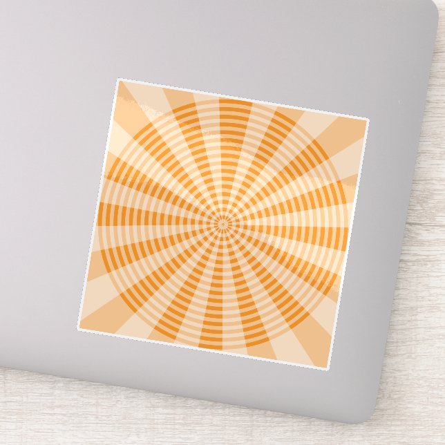 Dandelion, Orange Spiral, Boho Abstract Art (Detail)