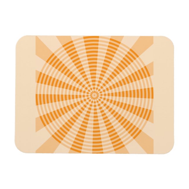 Dandelion, Orange Spiral, Boho Abstract Art Magnet (Horizontal)