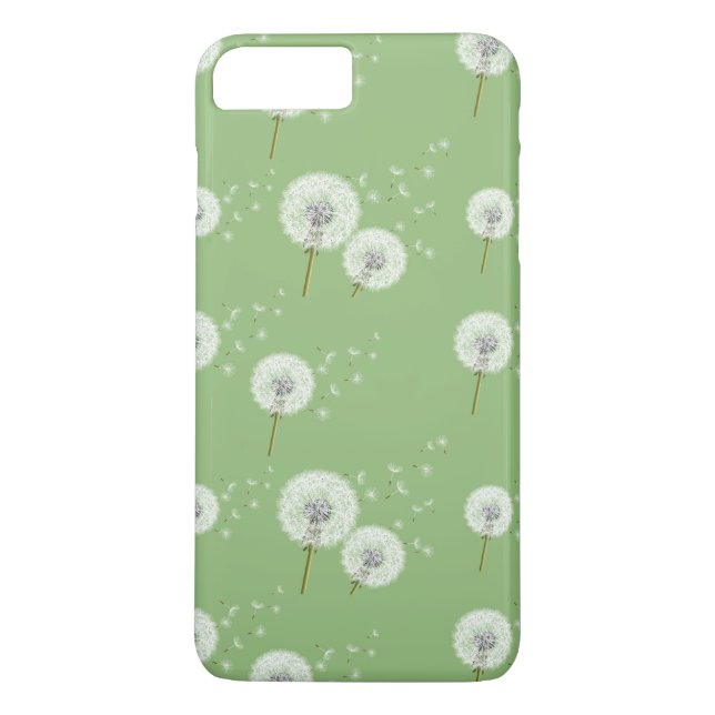 Dandelion Pattern on Green Background Case-Mate iPhone Case (Back)