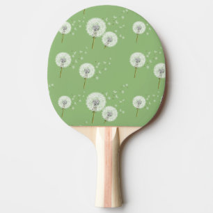 Dandelion Pattern on Green Background Ping Pong Paddle