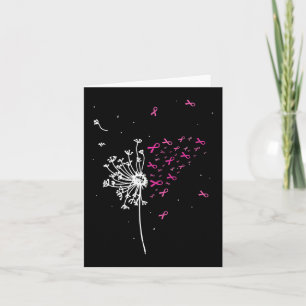 Dandelion Pink Ribbon Cool Breast Cancer Awareness Card