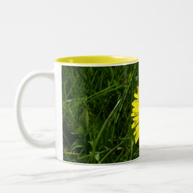 Dandelion, Pissenlit Two-Tone Coffee Mug (Left)