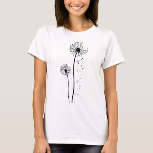 Dandelion Print Nature Macro Flowers T-Shirt