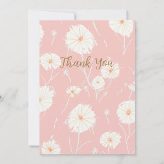 Dandelion Puff Pink Thank You Cards