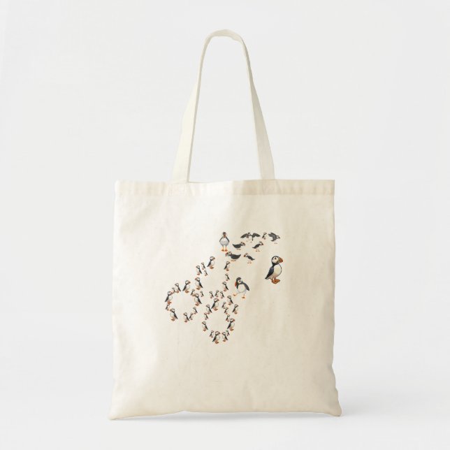 Dandelion Puffin Flower Floral Puffin Tree  Tote Bag (Front)