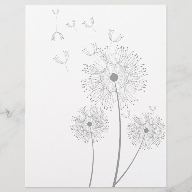 Dandelion pure modern flower art (Front)