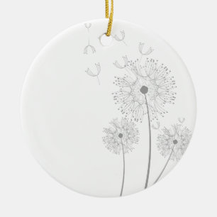 Dandelion pure modern flower art ceramic tree decoration