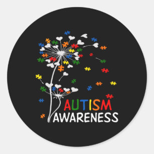 Dandelion Puzzle Piece Cool Autism Awareness Gift Classic Round Sticker