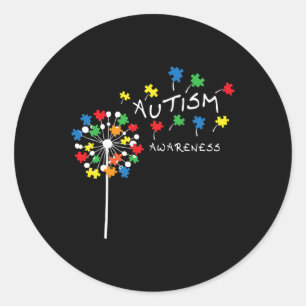 Dandelion Puzzle Piece Cool Autism Awareness Gift  Classic Round Sticker