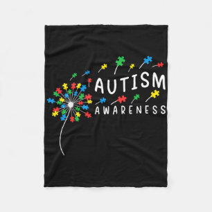 Dandelion Puzzle Piece Cool Autism Boys Girls Kids Fleece Blanket