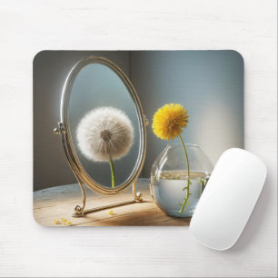 Dandelion Reflection In a Mirror Mouse Pad