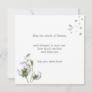 Dandelion Remembrance Card