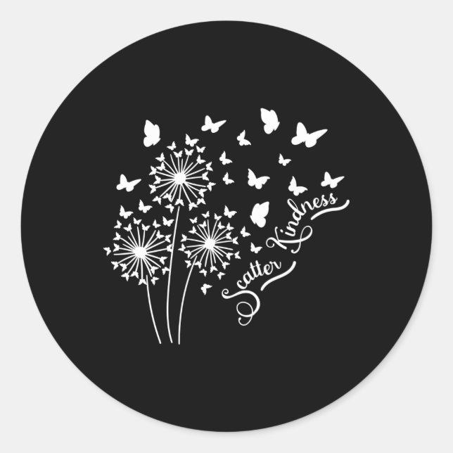 Dandelion Scatter Kindness Be Kind Family Classic Round Sticker (Front)