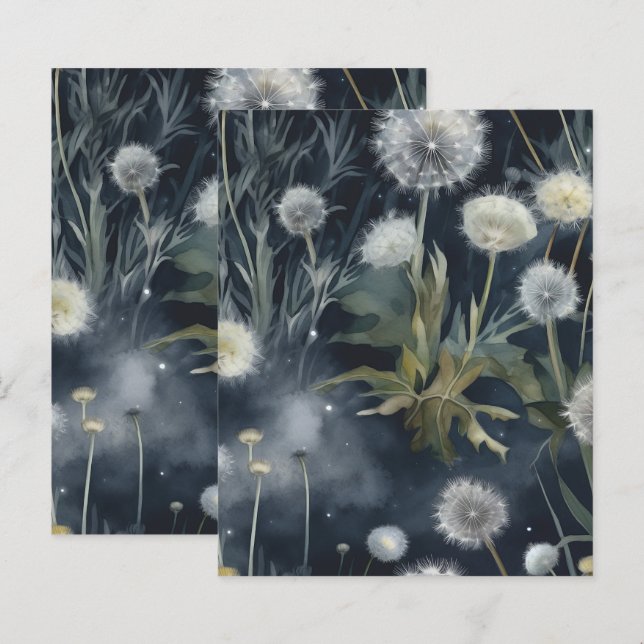 Dandelion Scrapbook Paper  (Front/Back)
